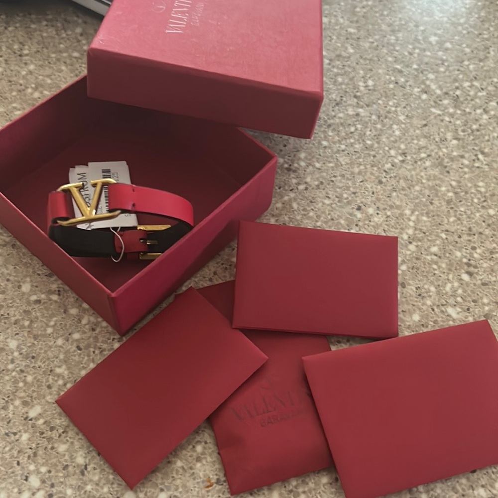 Valentino Bracelet - Red Calfskin